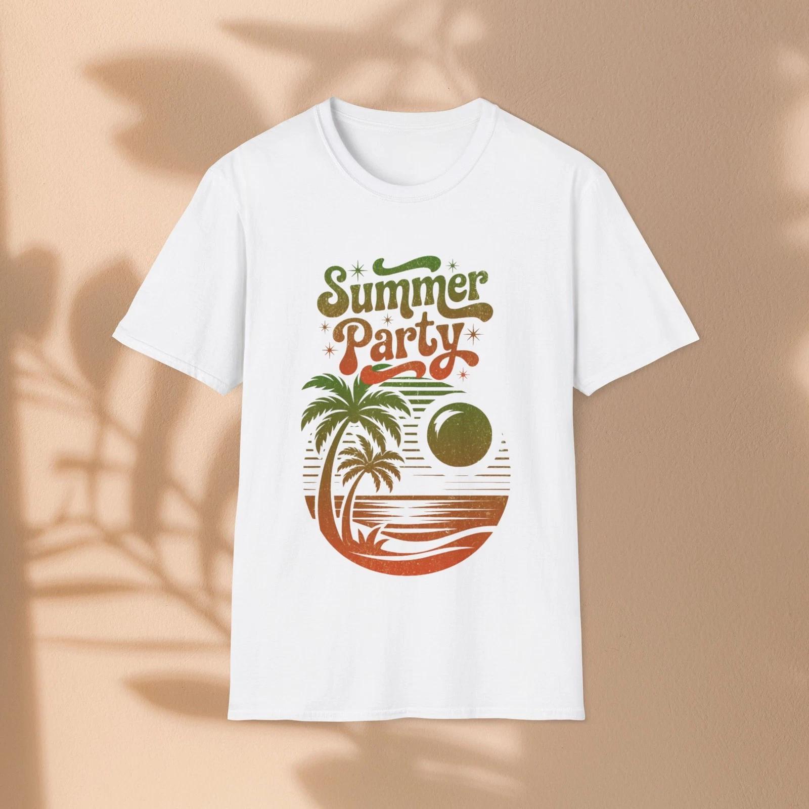 Summer Party palm trees sunset Children s Children s T Children s T-shirt | beach retro tropical design 100
