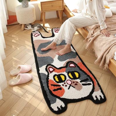 Cute Cat Carpet Rectangle Bedside Super Soft Mats Bedroom Flooring Long Carpet Cartoon Carpets Non -Slip Floor Mat Area Rugs Room