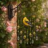 Natural White Noise Chime Graceful Bird Wind Chimes, Chimes for Outside, Metal Hanging Crystal Suncatchers with Pendants Garden Yard Decor Bead