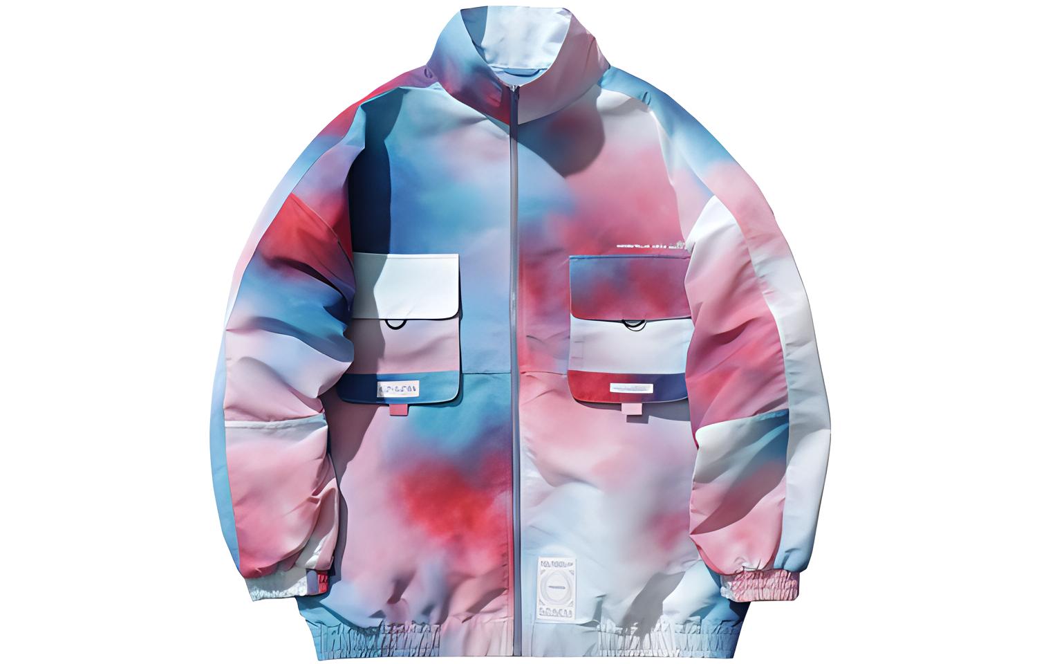 Li Ning Sports Fashion Collection Jacket Men s Blue Pink AJDR191-1 M