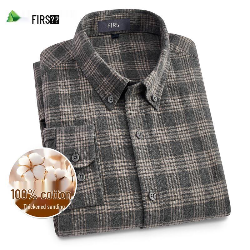 Cămașă de flanelă în carouri 100% bumbac pentru bărbați FIRS