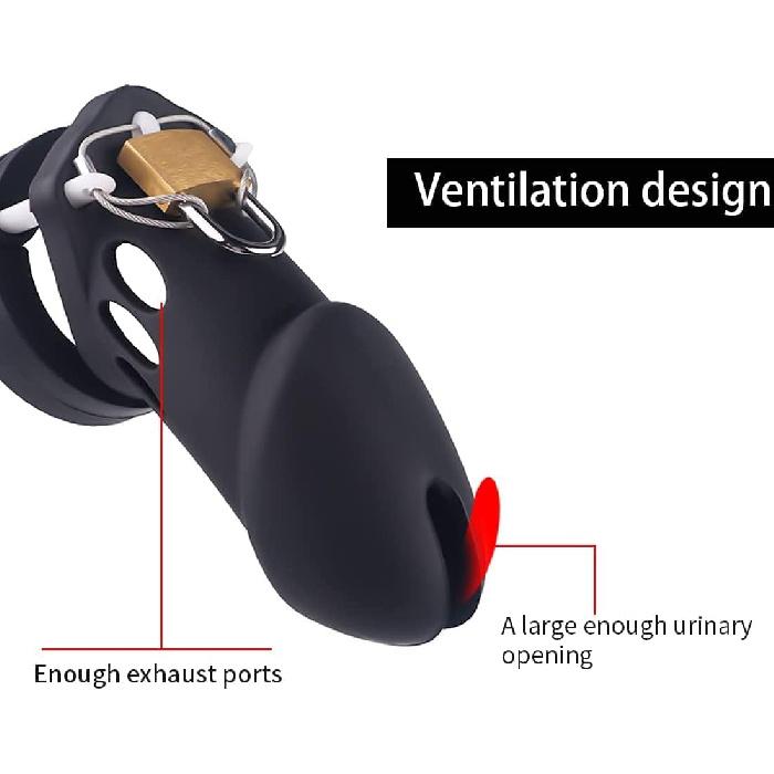 Silicone Chastity for Men Breathable Chastity Device Chastity Cage Chastity Devices Lightweight Sexual Wellness Chastity cage-Black1
