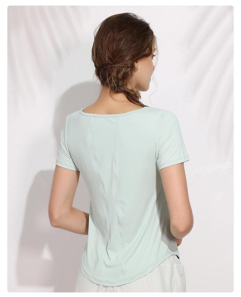 Summer 2023 Quick-Dry Plus Size Women's Yoga & Running Set - Short-Sleeve Top