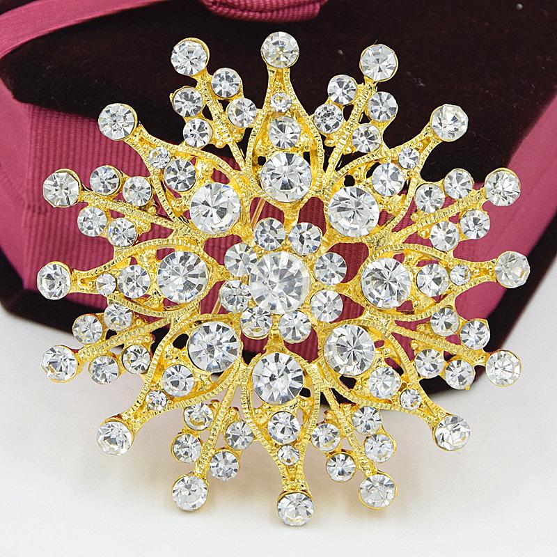 Premium Rhinestone-Inlaid Alloy Brooch Versatile for Clothing, Bridal Bouquets, and Corsages