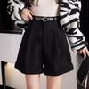 Autumn/Winter 2025 Women's Khaki Corduroy Wide-Leg A-Line Shorts - Korean Style Fashion