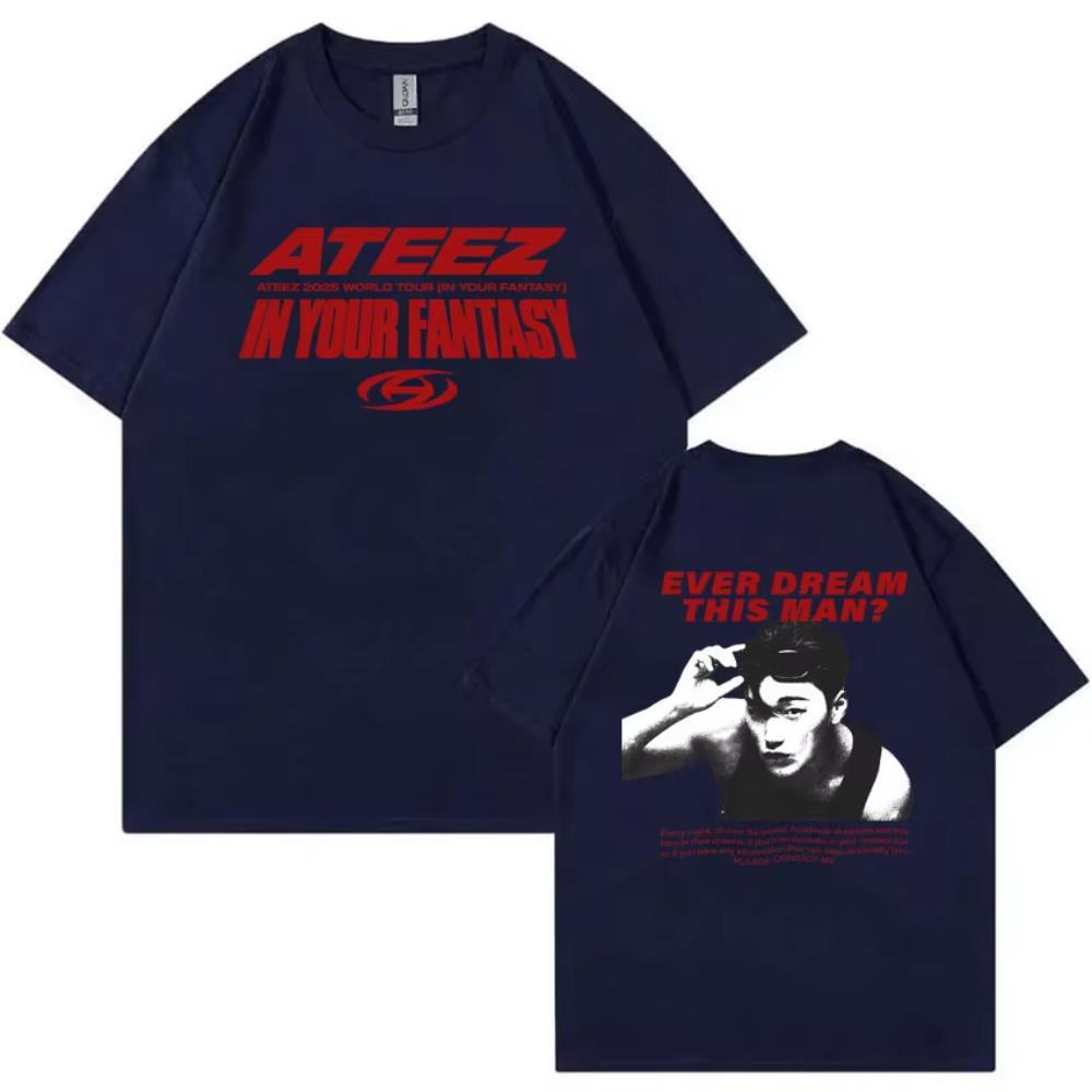 Fashion ATEEZ World Tour In Your Fantasy Ever Dream This Man T-shirt Men Women Korean Trend Kpop T Shirts Female Casual Tee
