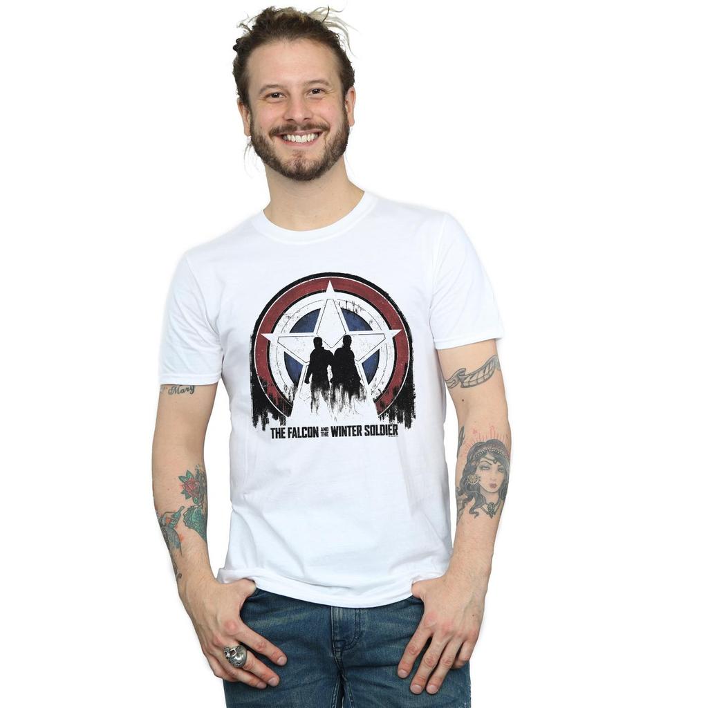 Marvel Mens The Falcon And The Winter Soldier Star Silhouettes T-Shirt