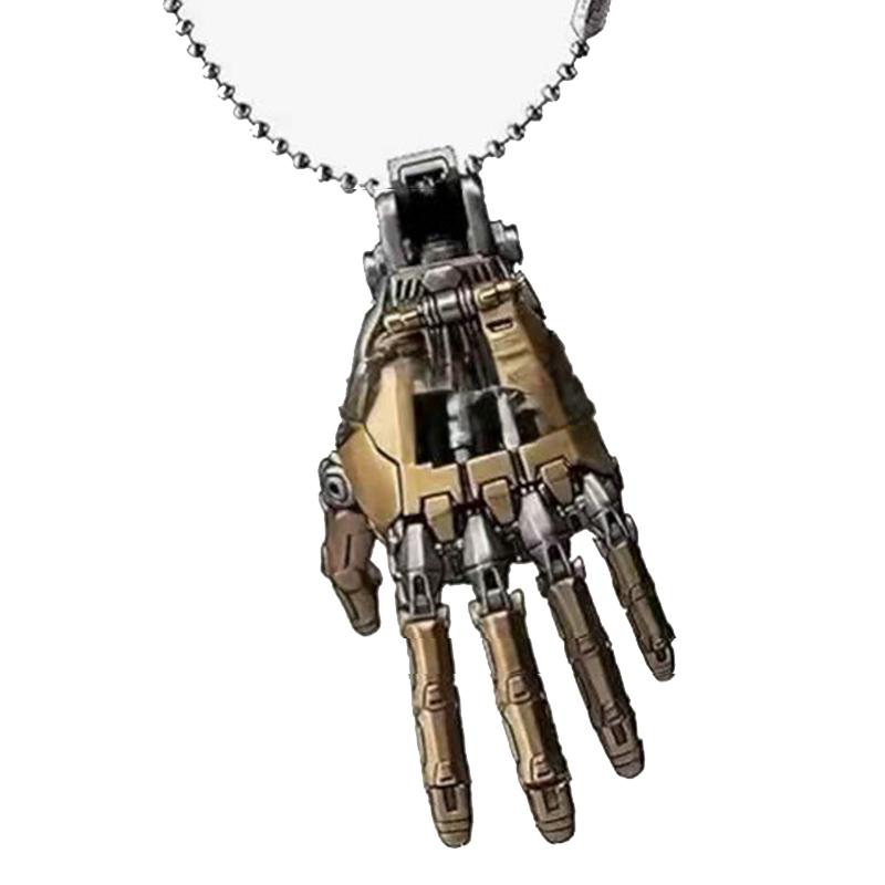 Fashion Mechanical Bionic Hand Pendant With Chain For Men Women Creative Movable Finger Joints Robot Hand Necklace Jewelry