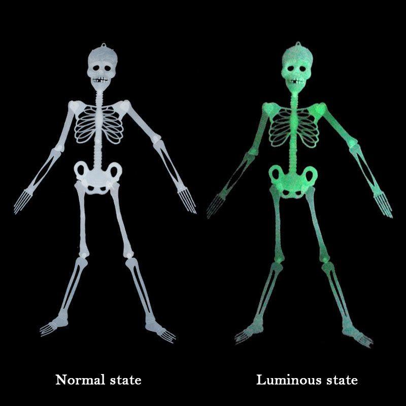 Halloween Scary Prop Luminous Hanging Human Skeleton Outdoor Party Decoration