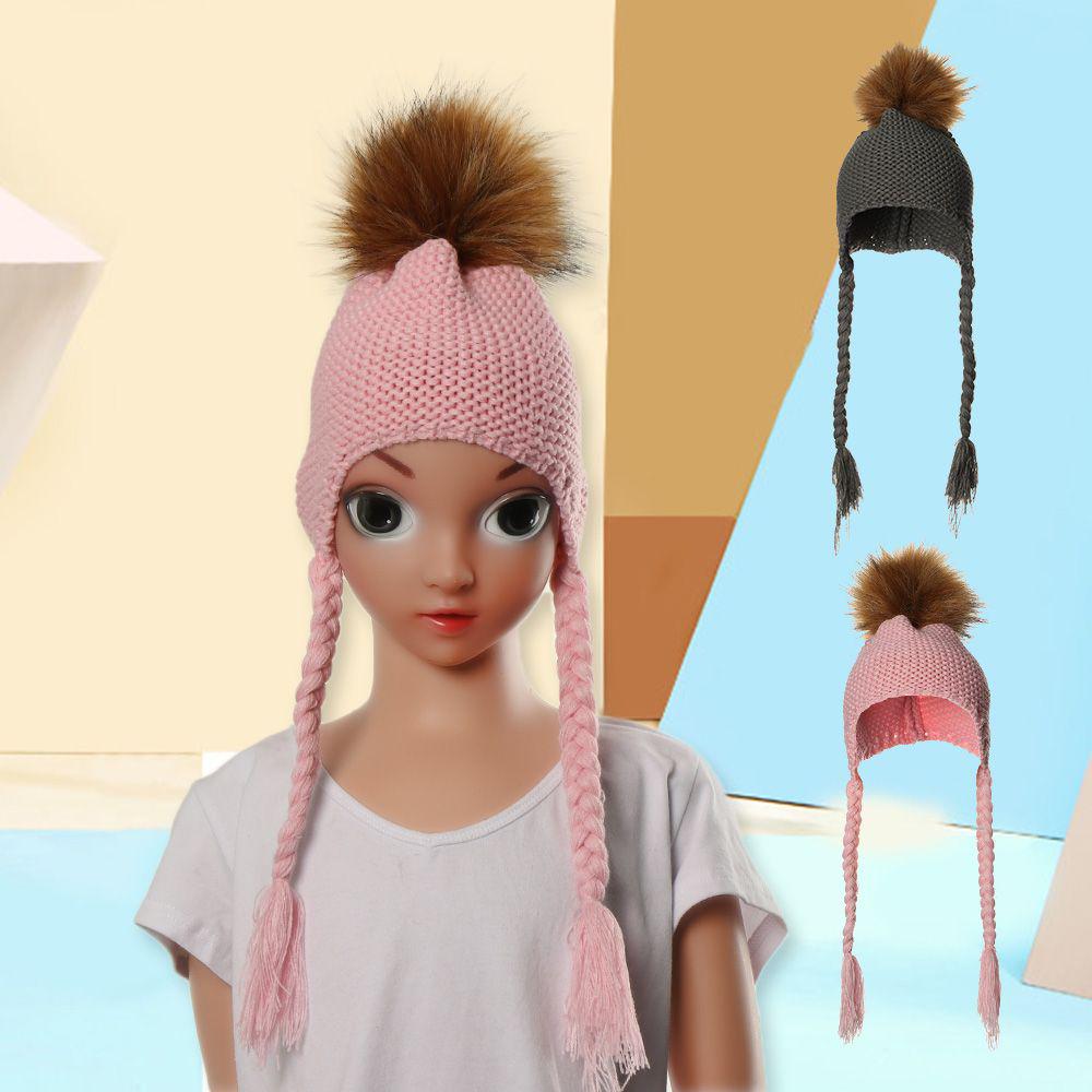 

Gifts Ball Kids Baby Earbud Hat Warm Knit Infant Winter Cap Fur Pompom