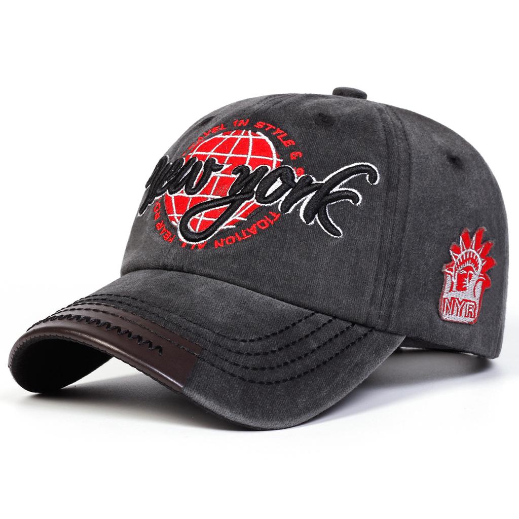 Retro men's and women's adjustable baseball caps for spring and summer, embroidered duckbill caps with letters, versatile for co