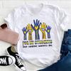Down Syndrome Awareness Day Hands Graphic Women's T-Shirt Cute Ladies Short Sleeved Printed Trendy Women's T-Shirt Casual Tee