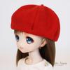 [Petite Marie] 13 DD MDD Compatible (DDH-01~10 Compatible) Beaver Material Beret, Red, 9-10 Inch (60cm Doll, 40cm Doll, BJD) Doll Clothes [Petite