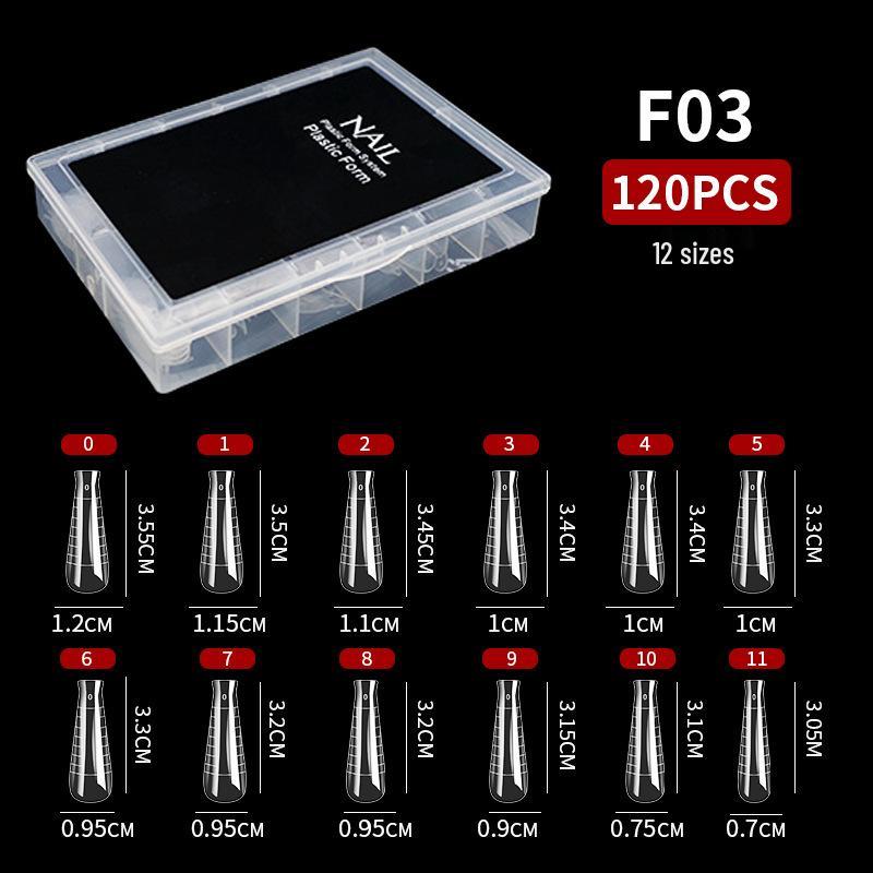 120-Piece Transparent Paperless Nail Art Holder for UV Gel Extension