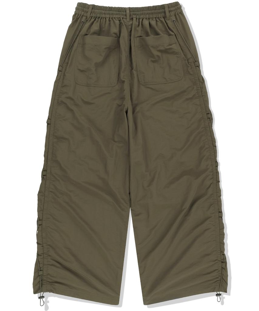NOT4NERD Side Shirred Nylon Pants - Khaki