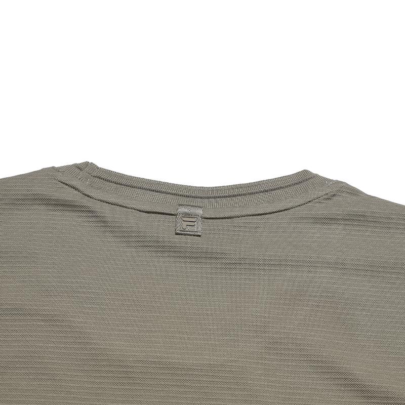 FILA Blue Simple Solid Comfortable Versatile Classic Casual Round Neck Short Sleeve T-Shirt Men tops Rock-Brown F11M622118FBN