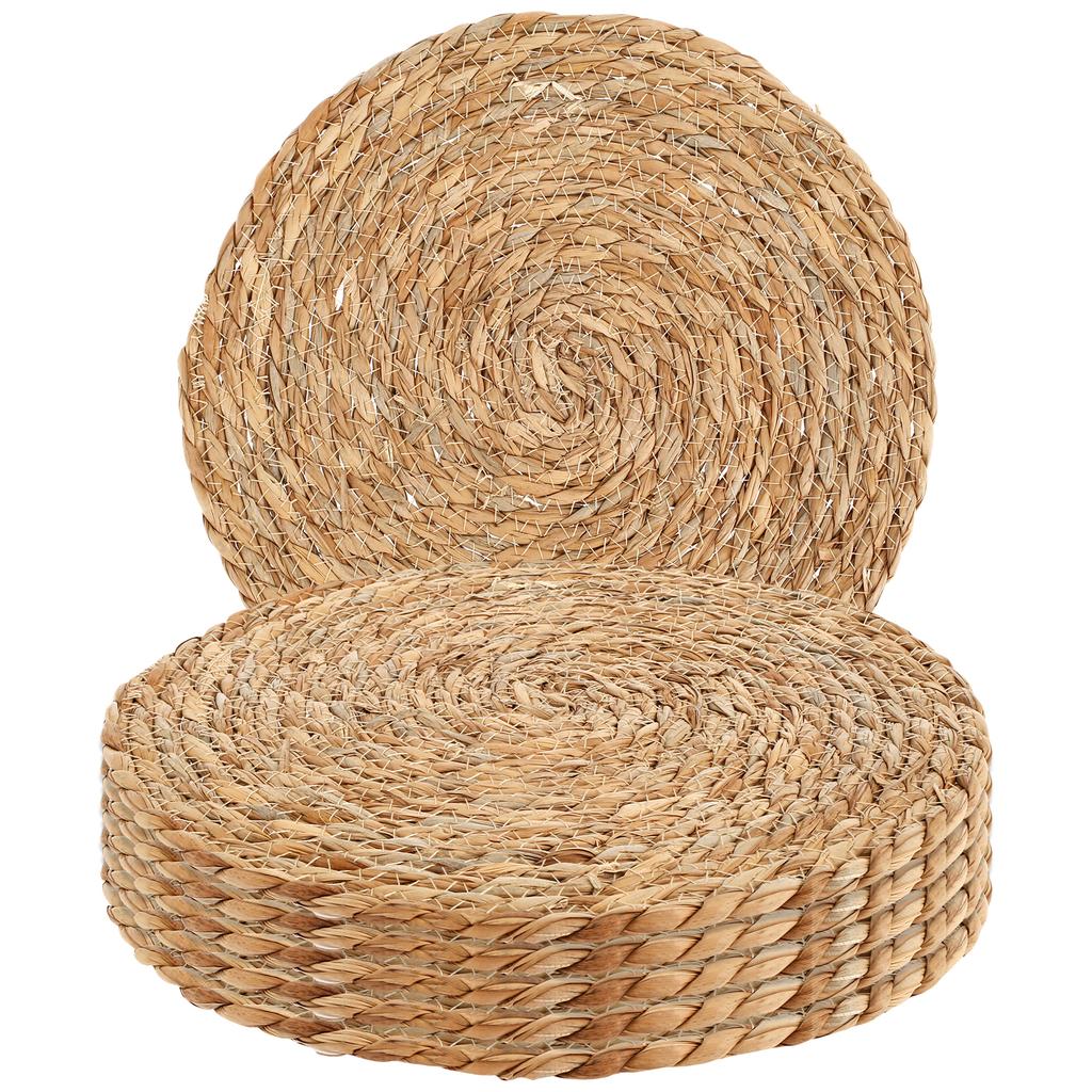 6/12Pcs Dandelion Grass Woven Placemats Set Round Hand Braided Placemats Coasters for Kitchen Dining Table Home Wall Decoration
