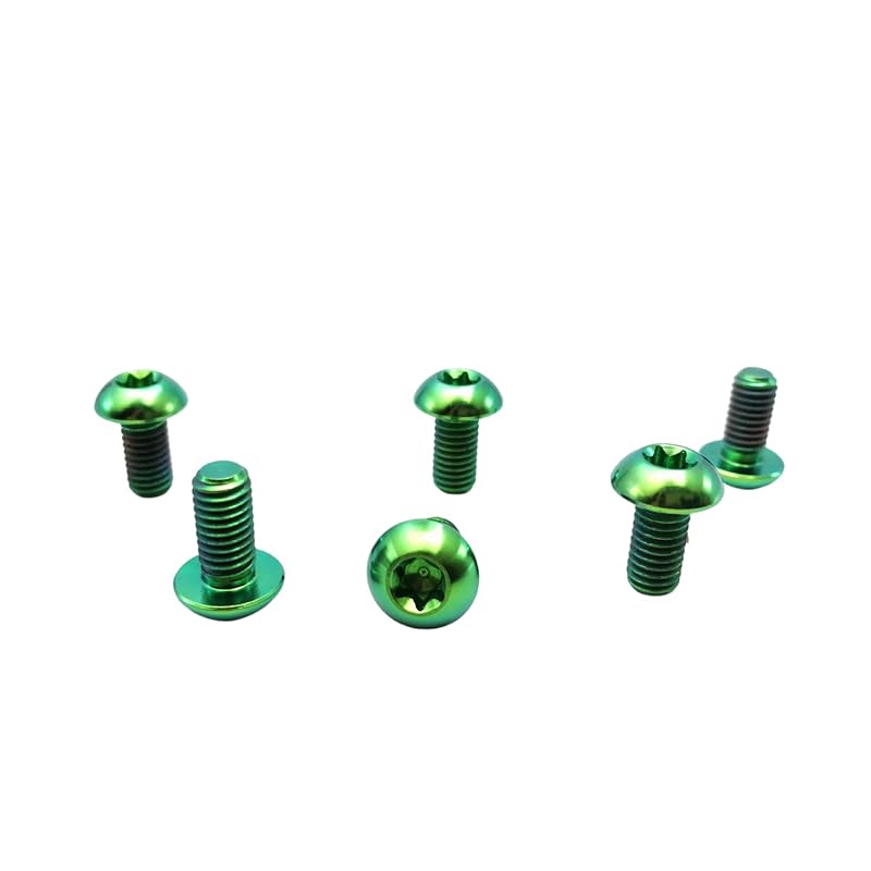 

Титановые болты RISON M5x10мм Титановый болт с кнопкой и головкой Torx Винт Болты M5 Универсальный болт с радужной звездообразной круглой головкой Ti для MTB и M5x10mm зелёный