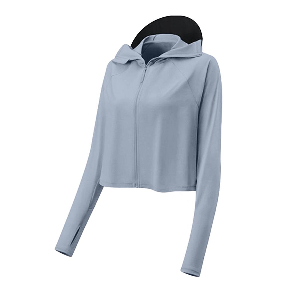 Women's Lightweight Breathable UV Protection Jacket with Hood Long Sleeve Loose Fit Sun Protection Cycling Outerwear