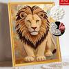 Lion Theme Pearl Kit DIY 5D Rhinestone Art Craft for Adults and Kids Home Party Decoration Handmade Gift