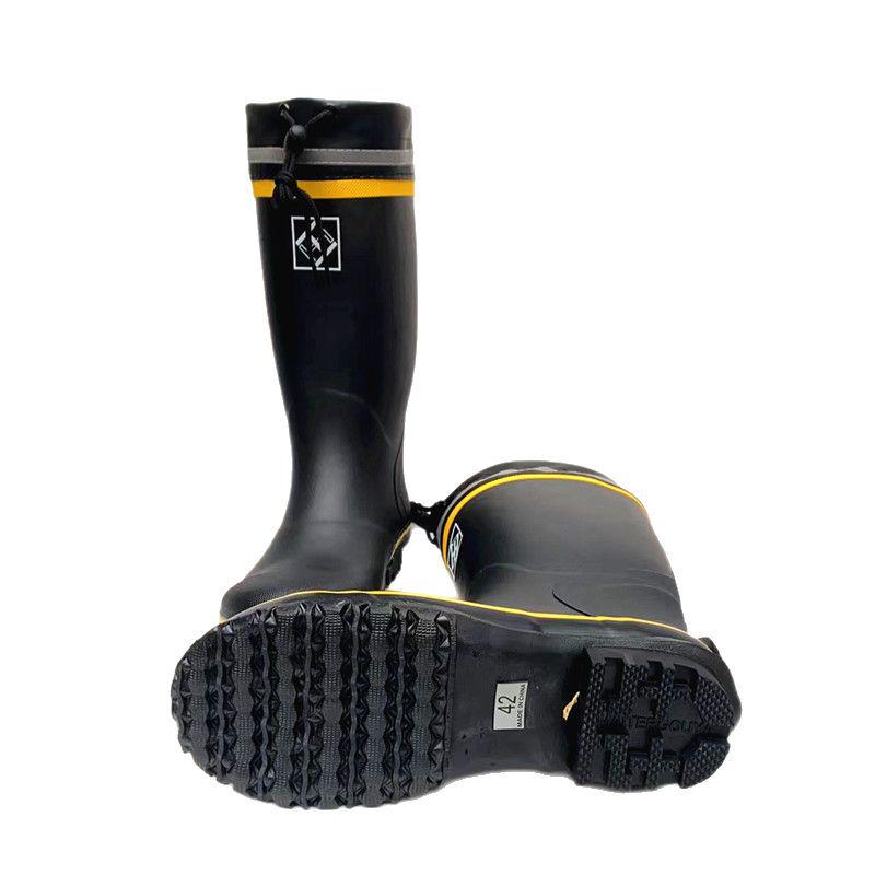 Men's Steel Toe High-Top Anti-Smash Rubber Mining Boots: Water and Puncture Resistant Work Shoes