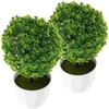 2 Pcs Potted Bushes Home Decor Artificial Plants Indoor Small for Decoration Bookshelf