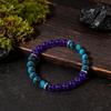 Festive Gifts Teal Stone Purple Glass Beaded Bracelet Modern Fashion Jewelry For Men Daily Wear Gift