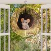 3D Owl Wind Chime with Rotating Hook Sketch Art Design for Outdoor Garden Yard Decor Thanksgiving Christmas Holiday Decoration