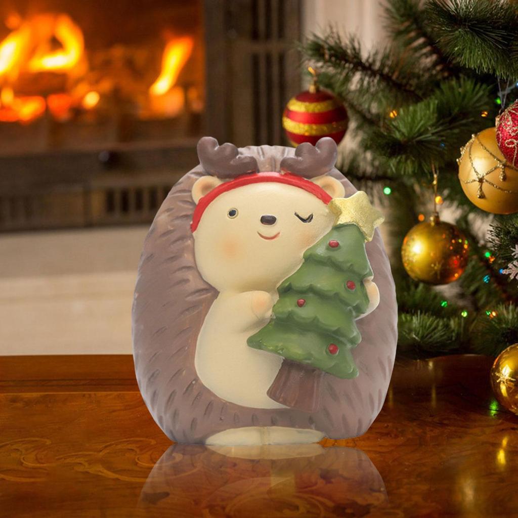 Christmas Decoration Figurines Animal Figurines Cute Miniatures Ornaments for Tabletop Christmas Bedroom Party Indoor Home