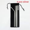 New Stainless Steel Metal Drinking Straw Reusable Straws 4Pcs /set  7Pcs/set ( Bag Included)