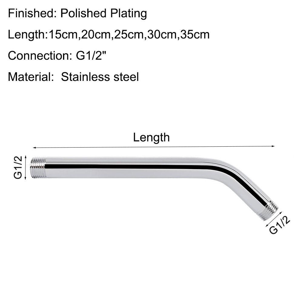 Stainless Steel Shower Pipe Wall Mounted Shower Arm Pipe Shower Head Extension Pipe