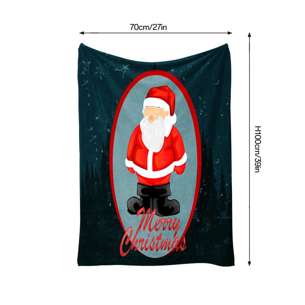 Festive Santa Claus Throw Blanket Cozy Christmas Decor Gift Holiday Home Decor Reversible Flannel Warm Cozy Blanket Gift