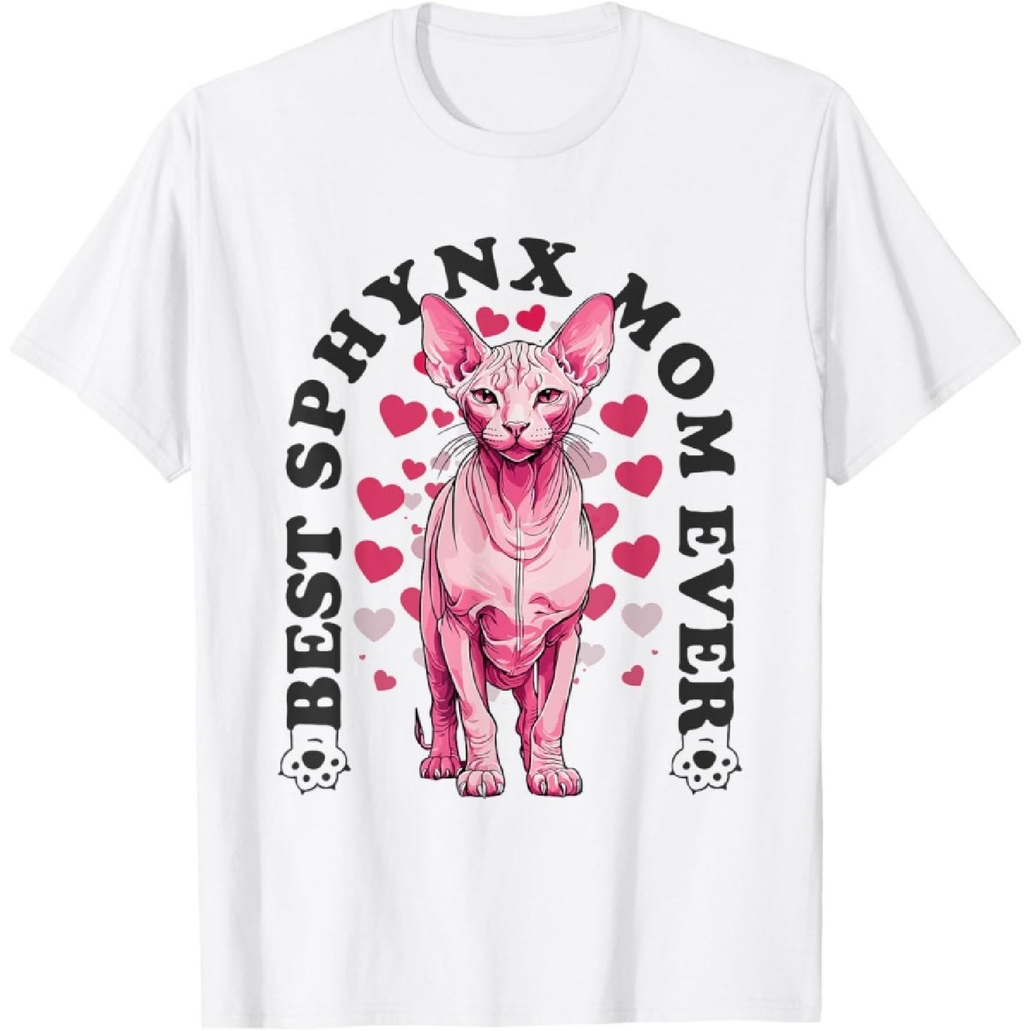 Лучшая мама сфинкса Милый котенок Безволосый сфинкс Мама Смешная футболка для мужчин, женщин, детей S