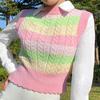 New Women's Color Striped Vest Knitted Sweater in  and Winter