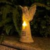 Statui Înger Grădină Rășini Decorațiuni Exterioare, Figurine Îngeri Solare Luminoase pentru Decorațiuni Grădină Curte Artă Cadou Comemorativ