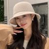 Knitted Fisherman Hat for Women Japanese Solid Color  Versatile Basin Hat Wide Brim Face  Showing Small Outdoor Bucket Hat