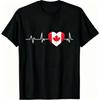 I Love Canada Pattern Print Men's T-shirt Summer Men's and Women's Casual Fashion Tops Men's Short Sleeve T-shirt Oversize Clothing