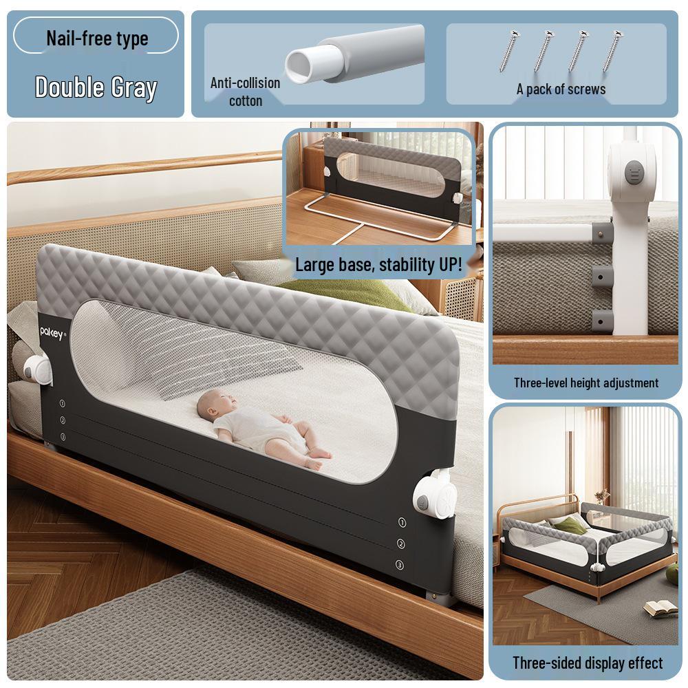 Foldable No-Drill Children`s Bed Rail: Anti-Fall