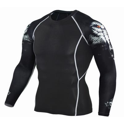 Schnell trocknendes Fitness-Langarm-T-Shirt für Herren mit Rundhalsausschnitt