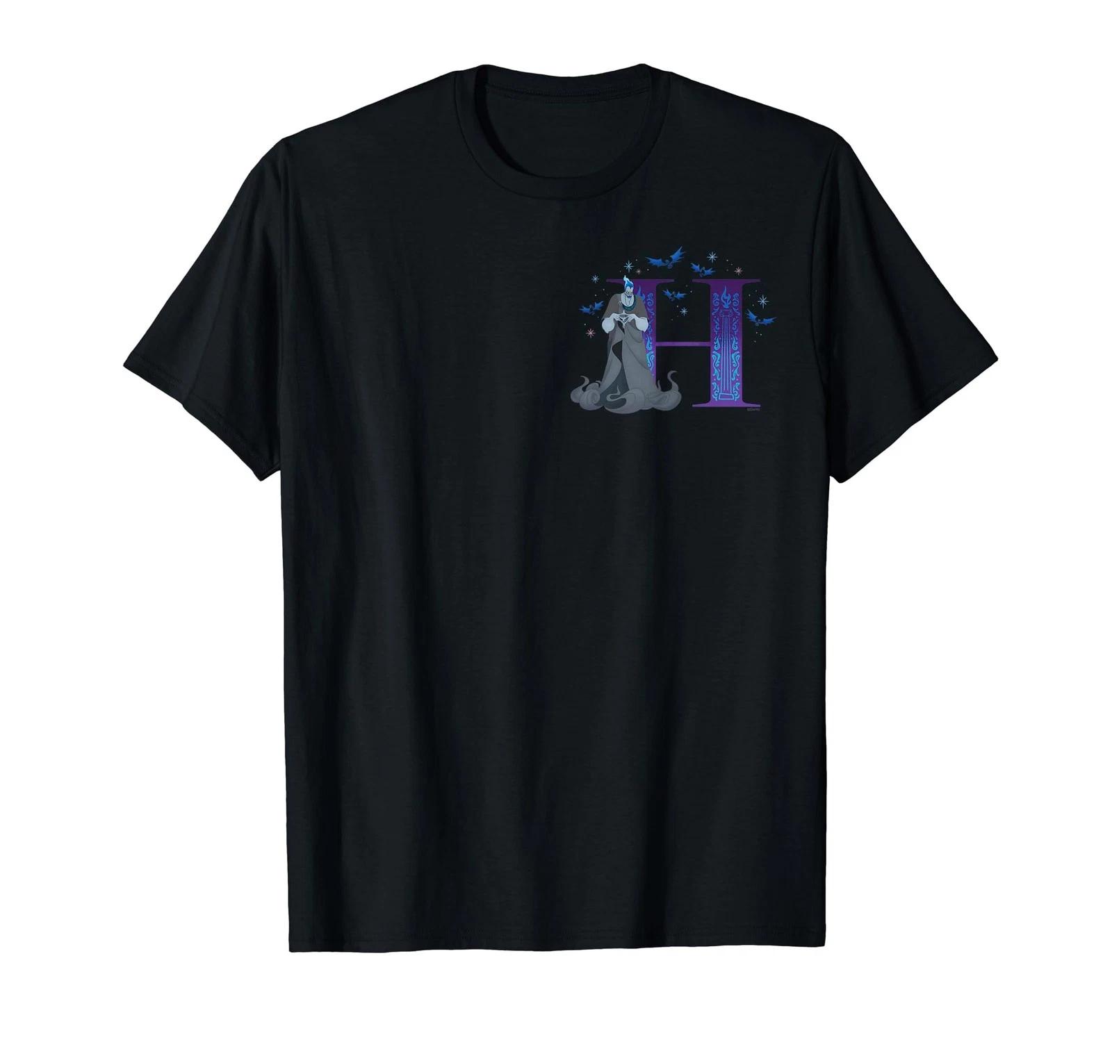 Disney Villains Alphabet Monogram Hades Letter H T-Shirt_ 3XL