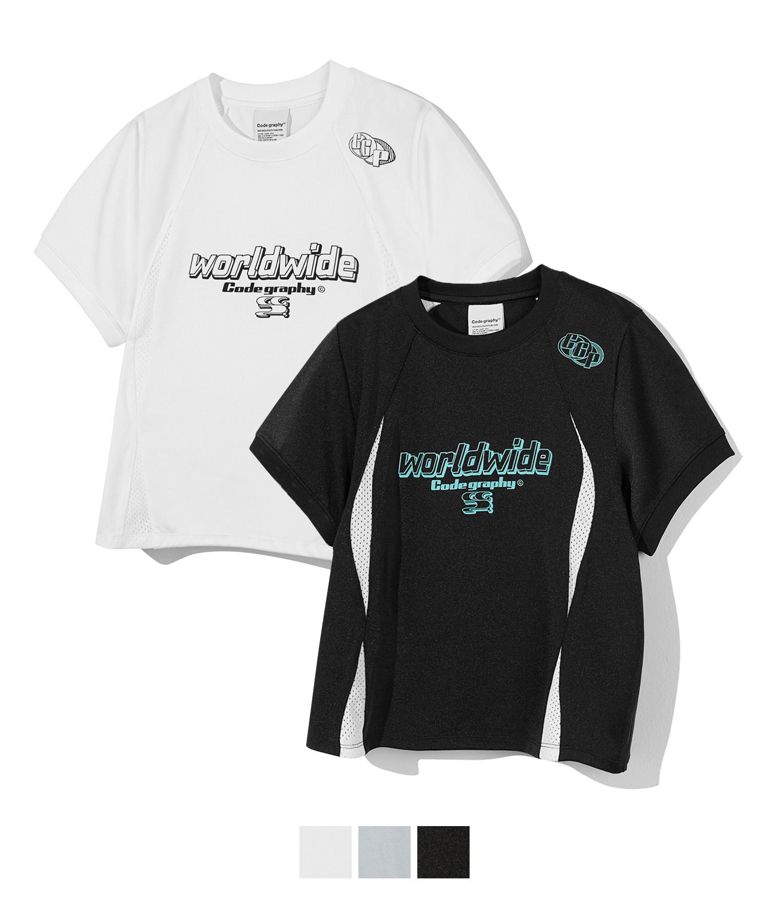 Code Graphy (Women S) Mesh Color Block Short Sleeve T-Shirt_3 Colors 3 Colors