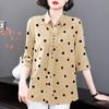 Polka Dot Shirt Women's Spring Summer Autumn Short Sleeved Casual Shirt Mid Sleeved Top