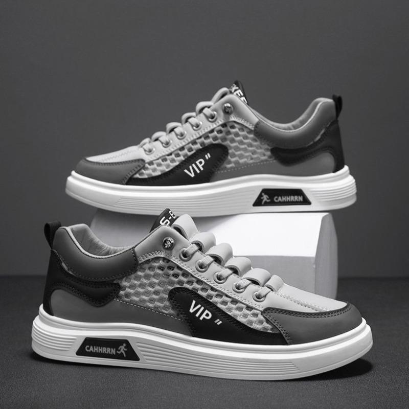 Men Non Slip Mesh Skate Shoes, Breathable Upper Casual Athletic Board Sneakers