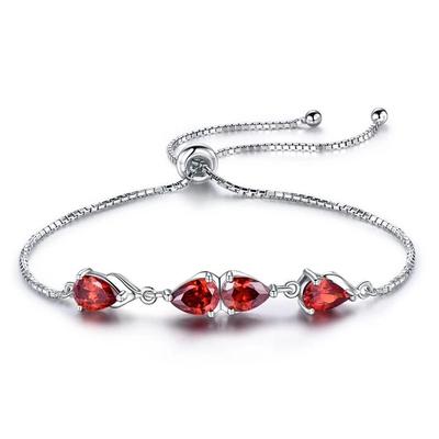 Garnet Tennis Bracelet -925 Sterling Silver