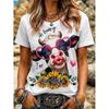 Mode Damen Retro Kreativer Kuhmuster Druck T-Shirt Lustiges Lässiges O-Ausschnitt Kurzarm T-Shirt Sommer Damen T-Shirt