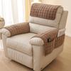 Plush Non-Slip Sofa Armrest Pad Set with Storage Pocket and Back Cushion