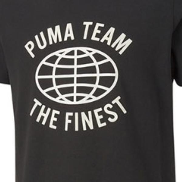 Puma Team Graphic Print Casual Crew Neck Short Sleeve T-Shirt Men Tops Black 536956-01