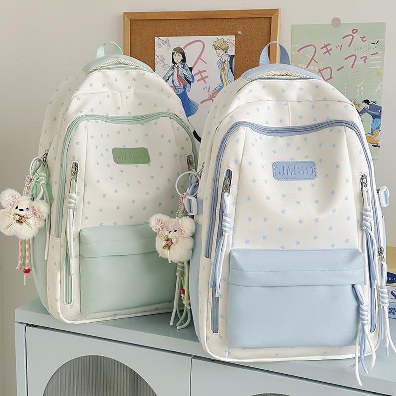 Schoolbag small fresh schoolbag female college student Korean version ins cute computer backpack junior high school high school student large capacity