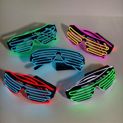 Wireless LED Glowing Glasses Double Colors Cool Luminous Glasses Glow-in-the-dark Colorful Neon Glasses Halloween Costumes