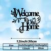 Welcome To Our Home Metal Sign, Floral Letter Home Wall Decor